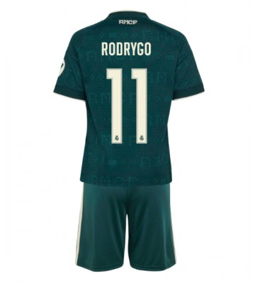 Real Madrid Rodrygo Goes #11 Replika Bortatröja Barn 2026-27 Kortärmad (+ Korta byxor)